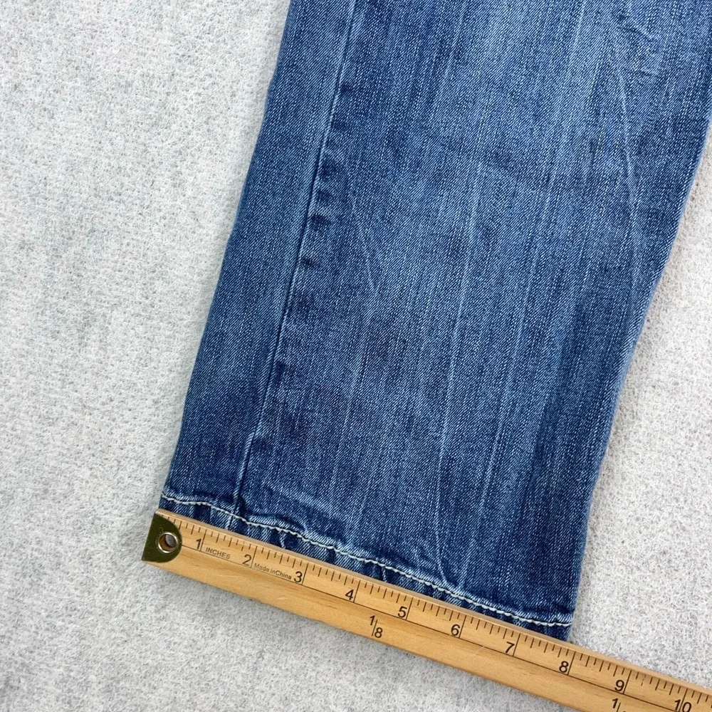 TK Axel Jeans Men 32x32 Slim Boot Cut Medium Wash Denim Pants Flap Pockets Faded